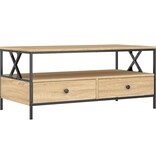 VidaXL Salontafel 100x51x45 cm bewerkt hout sonoma eikenkleurig