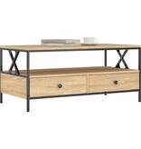VidaXL Salontafel 100x51x45 cm bewerkt hout sonoma eikenkleurig