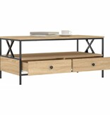 VidaXL Salontafel 100x51x45 cm bewerkt hout sonoma eikenkleurig