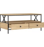 VidaXL Salontafel 100x51x45 cm bewerkt hout sonoma eikenkleurig