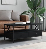 VidaXL Salontafel 100x51x45 cm bewerkt hout zwart