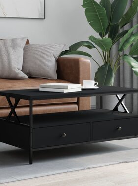 VidaXL Salontafel 100x51x45 cm bewerkt hout zwart