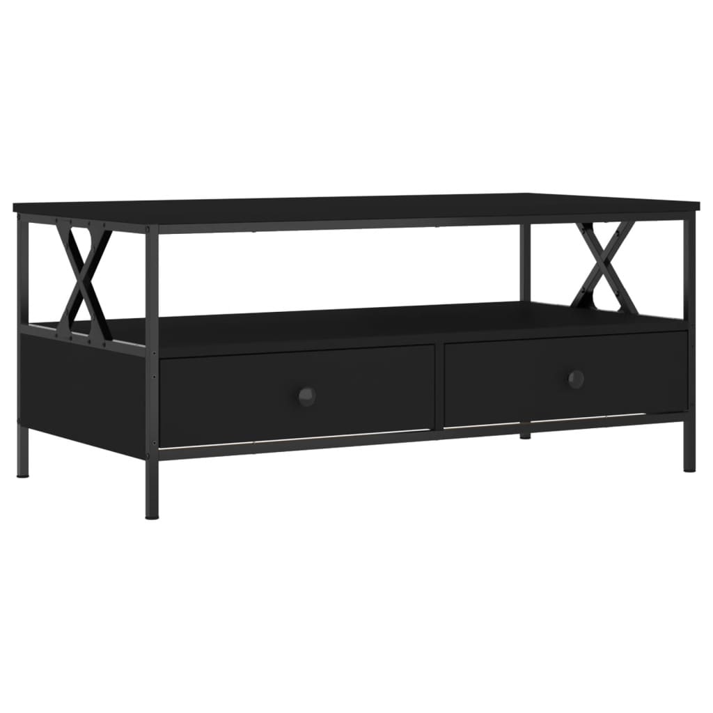 VidaXL Salontafel 100x51x45 cm bewerkt hout zwart