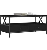 VidaXL Salontafel 100x51x45 cm bewerkt hout zwart