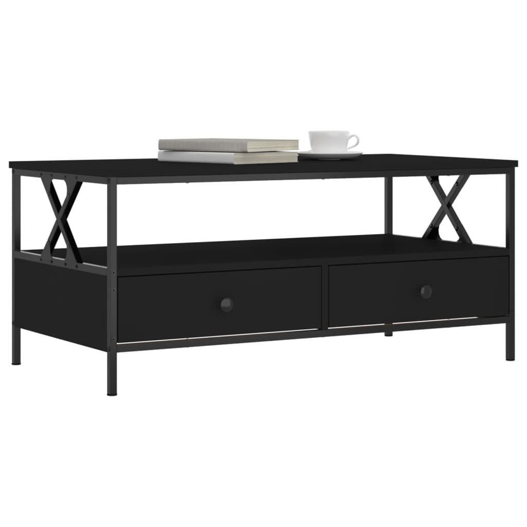 VidaXL Salontafel 100x51x45 cm bewerkt hout zwart