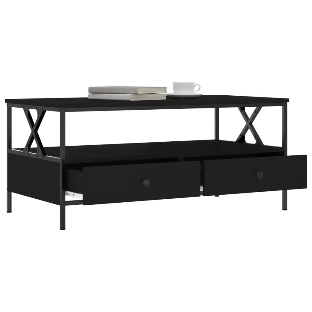 VidaXL Salontafel 100x51x45 cm bewerkt hout zwart