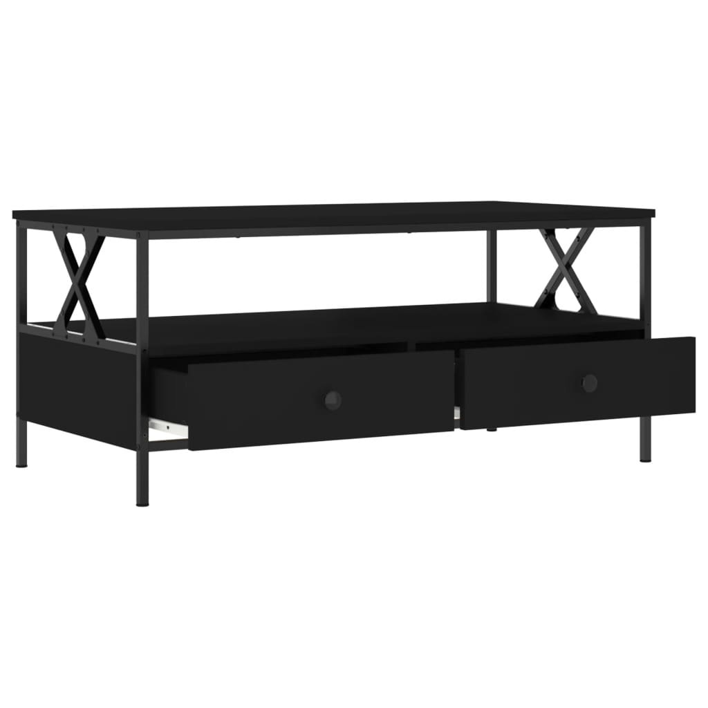 VidaXL Salontafel 100x51x45 cm bewerkt hout zwart