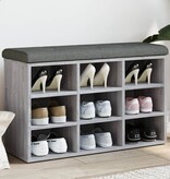 VidaXL Schoenenbank 82x32x50 cm bewerkt hout grijs sonoma eikenkleurig