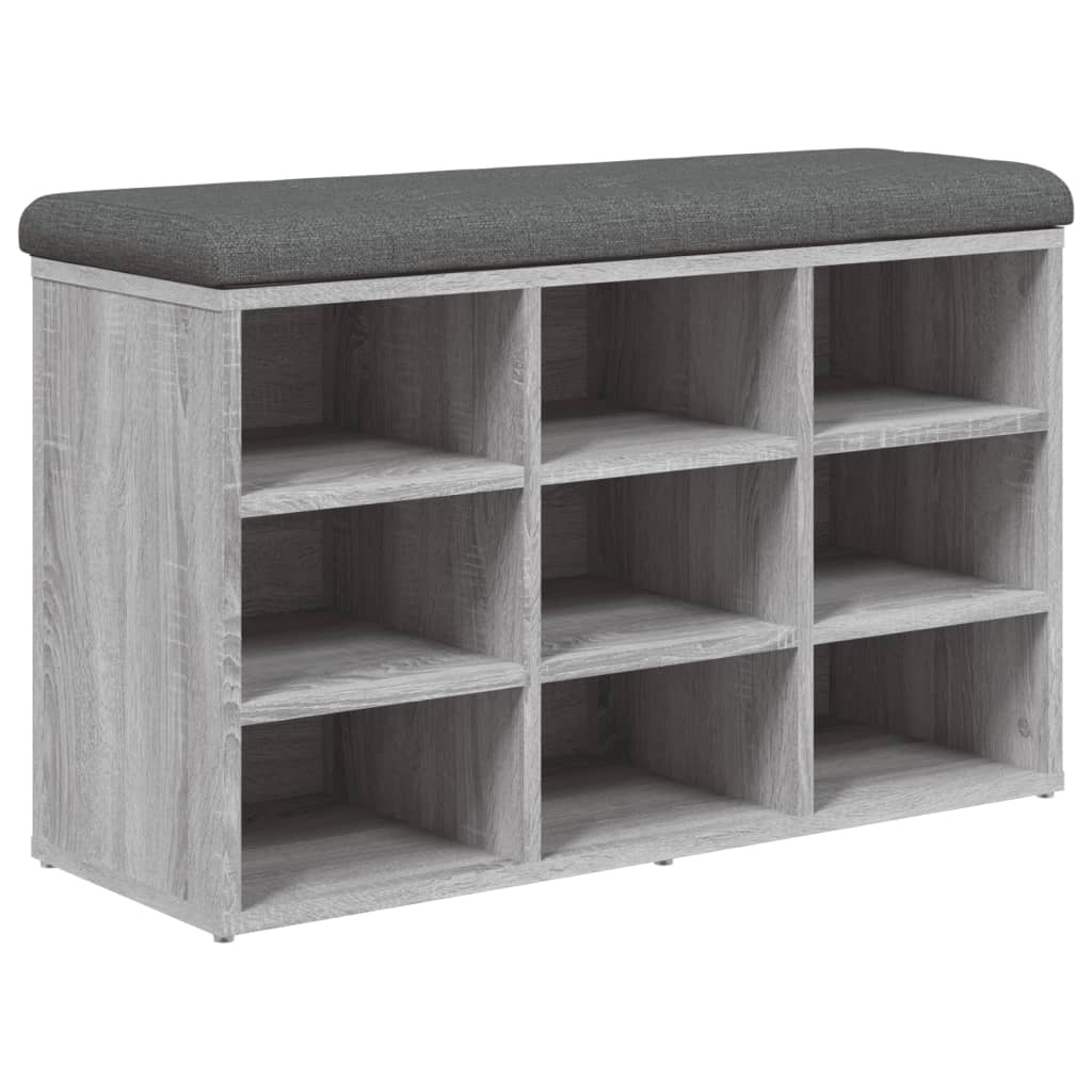 VidaXL Schoenenbank 82x32x50 cm bewerkt hout grijs sonoma eikenkleurig