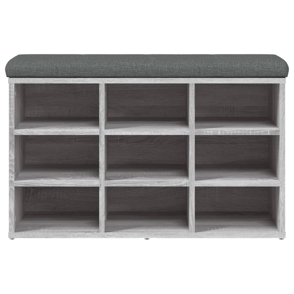 VidaXL Schoenenbank 82x32x50 cm bewerkt hout grijs sonoma eikenkleurig