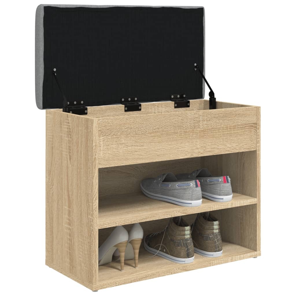 VidaXL Schoenenbankje 62x32x50 cm bewerkt hout sonoma eikenkleurig