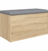 vidaXL Opbergbankje 82x42x45 cm bewerkt hout sonoma eikenkleurig