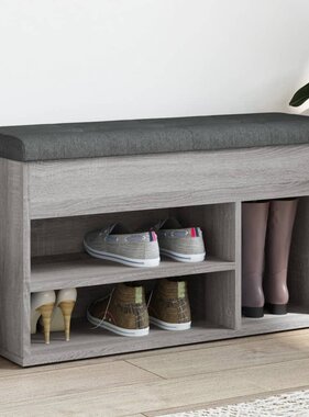 VidaXL Schoenenbank 82x32x45,5 cm bewerkt hout grijs sonoma