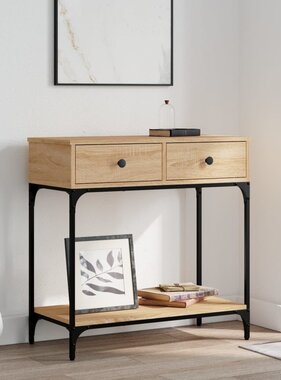 VidaXL Wandtafel 75x34,5x75 cm bewerkt hout sonoma eikenkleurig