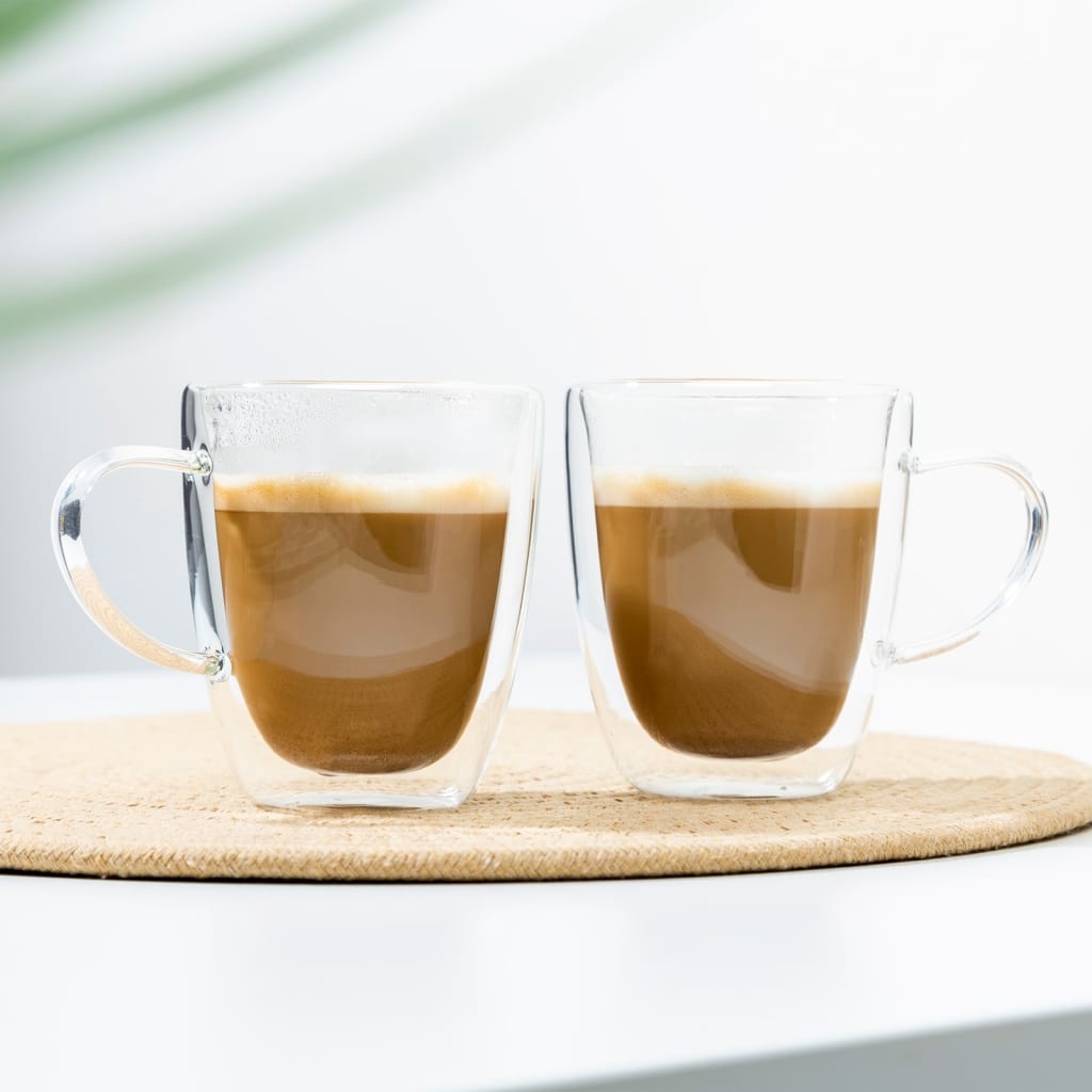 VidaXL Cappuccinoglazenset 2-delig 270 ml transparant