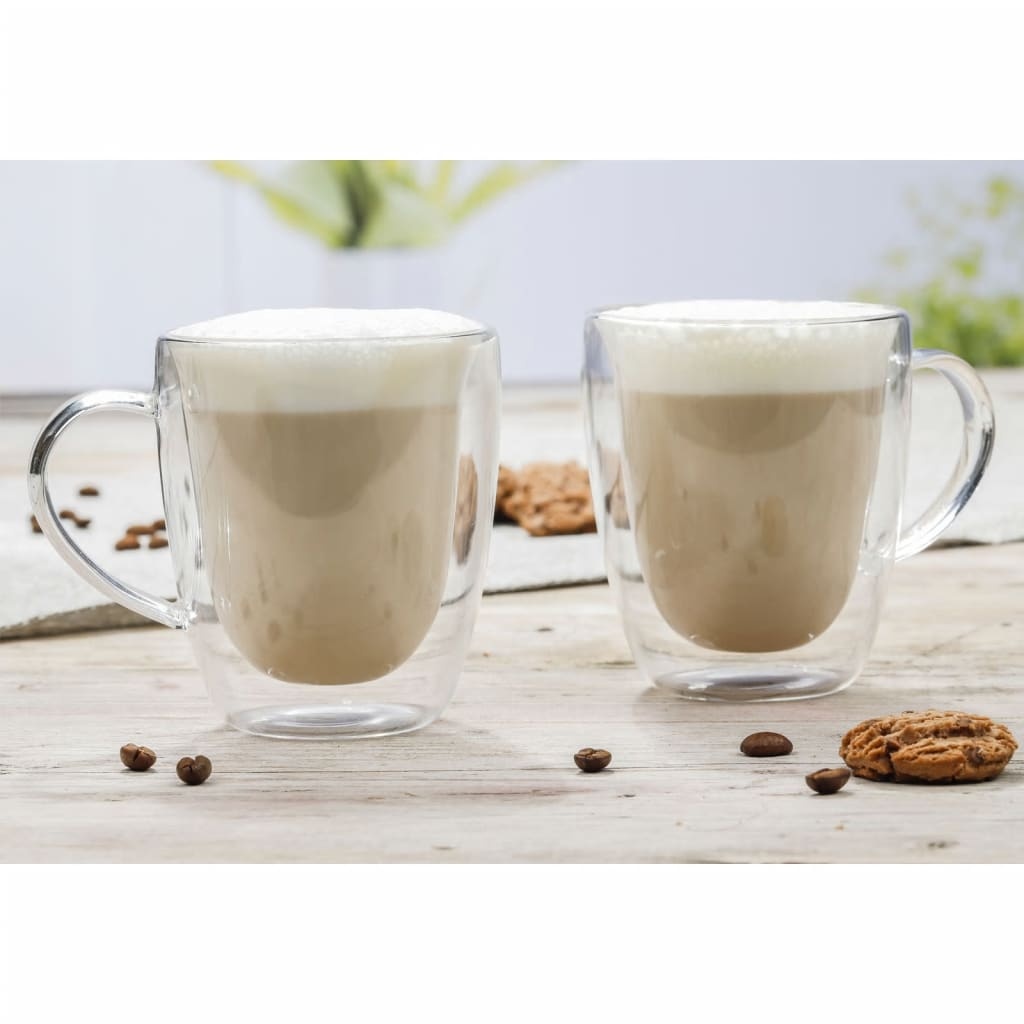 VidaXL Cappuccinoglazenset 2-delig 270 ml transparant