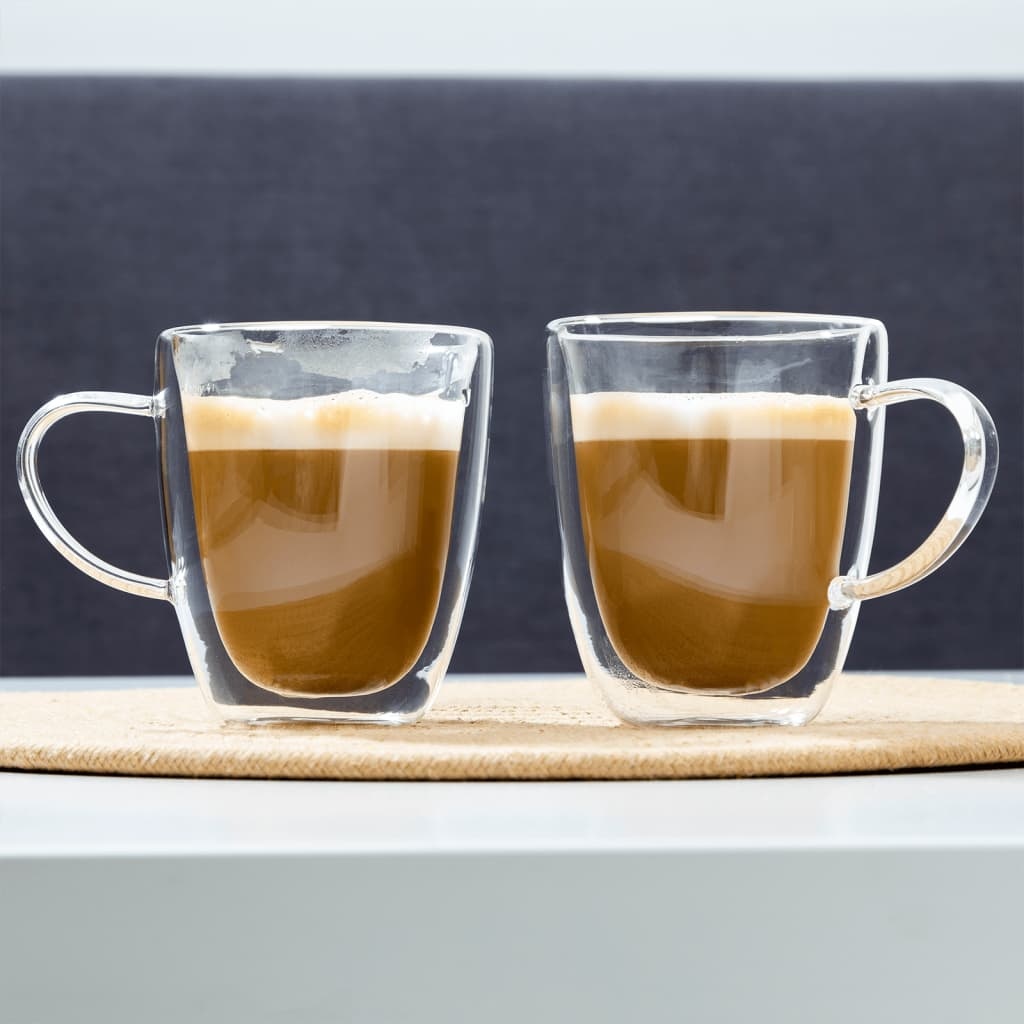 VidaXL Cappuccinoglazenset 2-delig 270 ml transparant