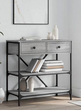 VidaXL Wandtafel 75x34,5x75 cm bewerkt hout grijs sonoma eikenkleurig