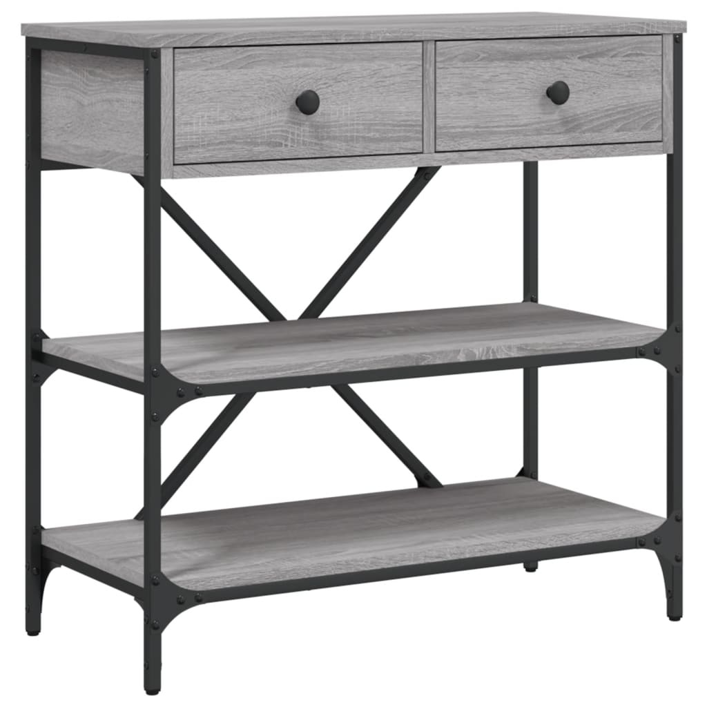 VidaXL Wandtafel 75x34,5x75 cm bewerkt hout grijs sonoma eikenkleurig