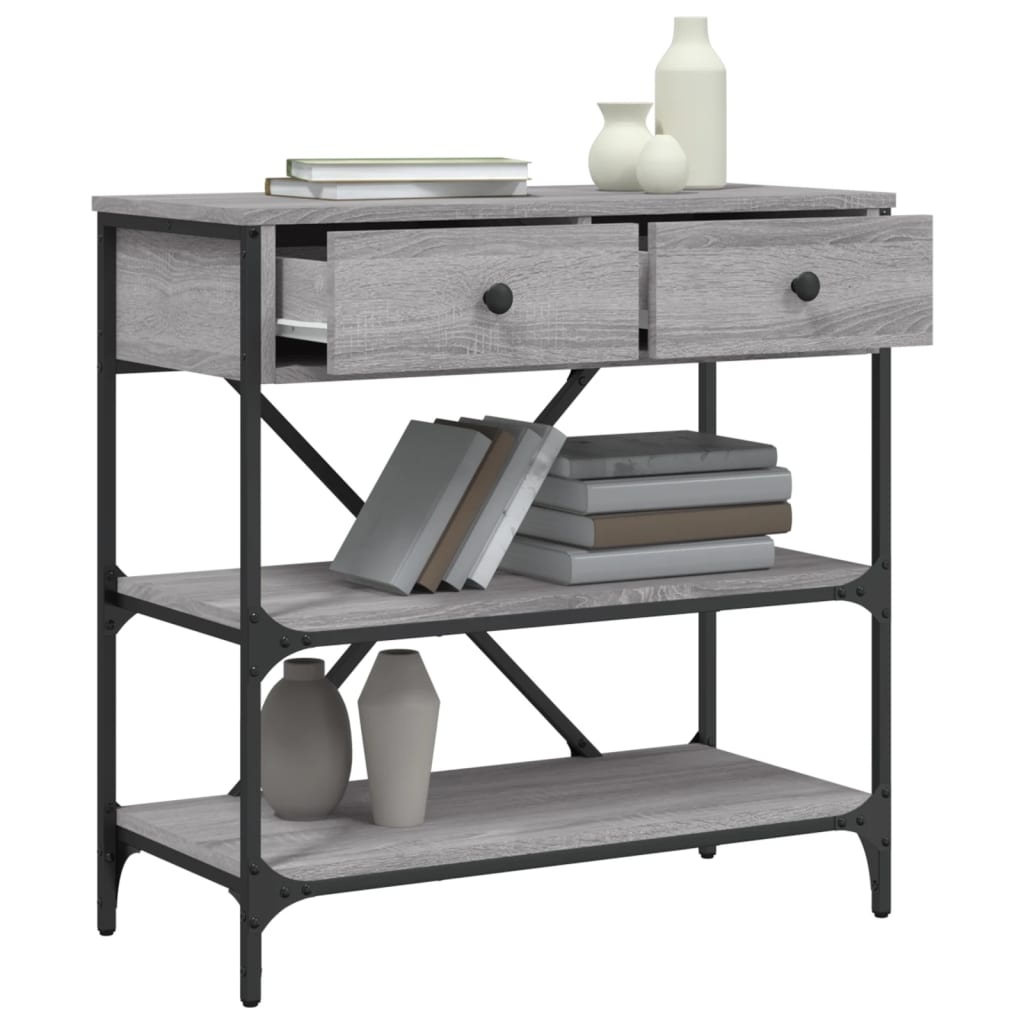 VidaXL Wandtafel 75x34,5x75 cm bewerkt hout grijs sonoma eikenkleurig