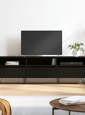 VidaXL Tv-meubel 150x30x44,5 cm bewerkt hout zwart