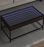 VidaXL Salontafel met Infinity LED 90x50x41 cm bruin eikenkleurig