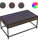 VidaXL Salontafel met Infinity LED 90x50x41 cm bruin eikenkleurig