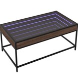 VidaXL Salontafel met Infinity LED 90x50x41 cm bruin eikenkleurig