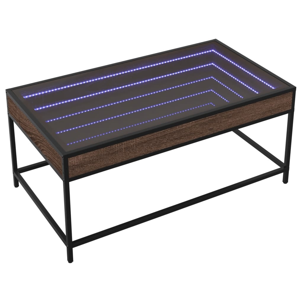 VidaXL Salontafel met Infinity LED 90x50x41 cm bruin eikenkleurig