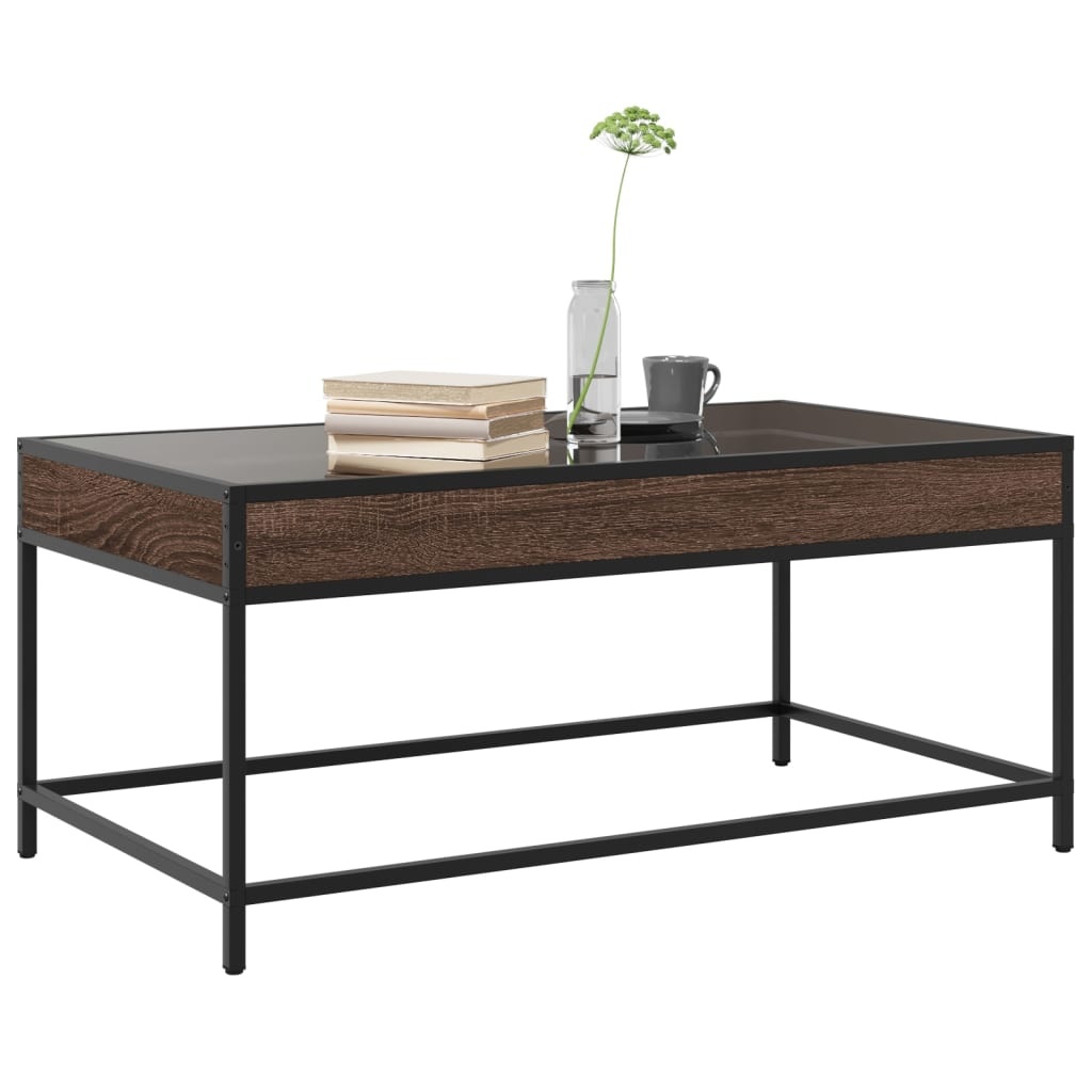 VidaXL Salontafel met Infinity LED 90x50x41 cm bruin eikenkleurig