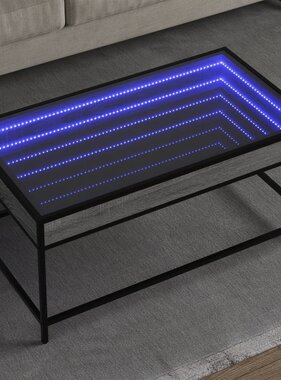 VidaXL Salontafel met Infinity LED 90x50x41 cm grijs sonoma eikenkleur