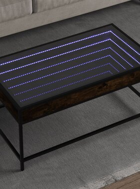 VidaXL Salontafel met Infinity LED 90x50x41 cm gerookt eikenkleurig
