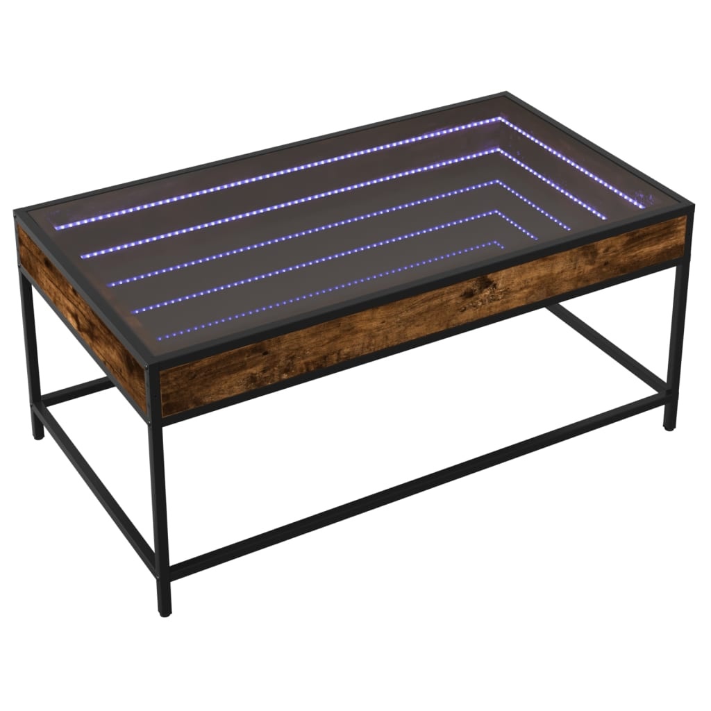 VidaXL Salontafel met Infinity LED 90x50x41 cm gerookt eikenkleurig
