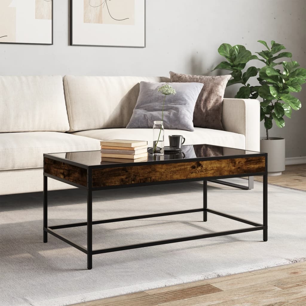 VidaXL Salontafel met Infinity LED 90x50x41 cm gerookt eikenkleurig