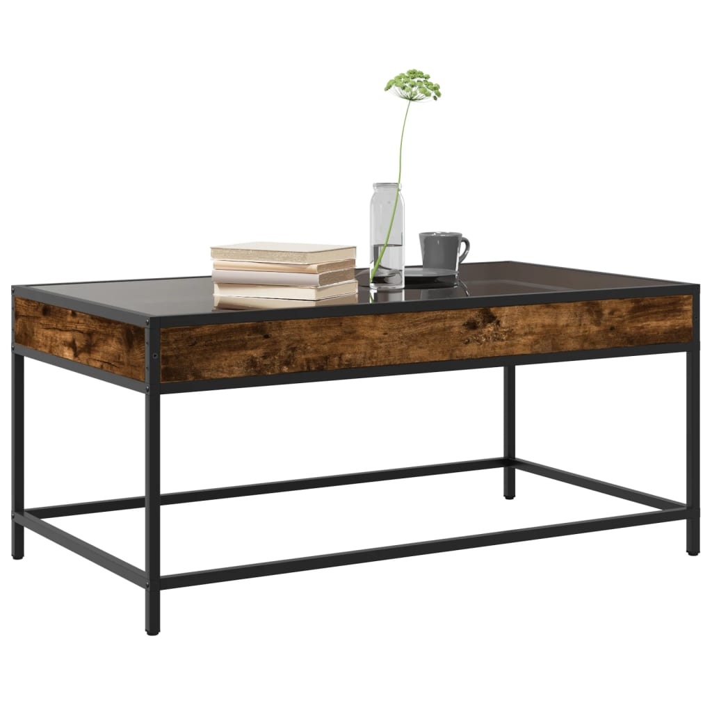 VidaXL Salontafel met Infinity LED 90x50x41 cm gerookt eikenkleurig