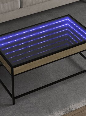 VidaXL Salontafel met Infinity LED 90x50x41 cm sonoma eikenkleurig
