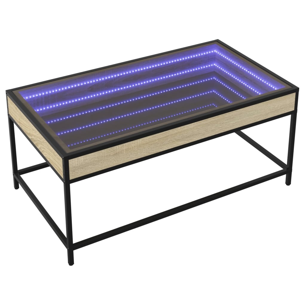 VidaXL Salontafel met Infinity LED 90x50x41 cm sonoma eikenkleurig