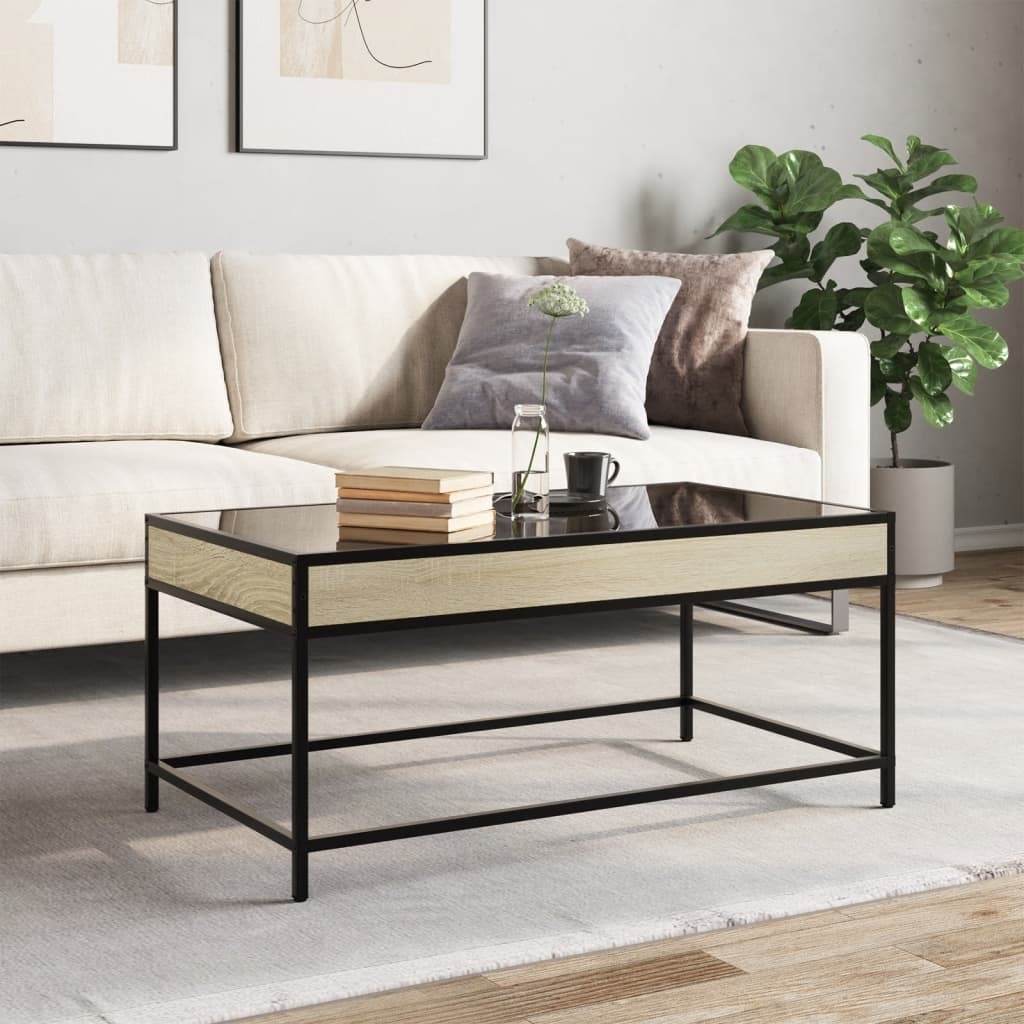 VidaXL Salontafel met Infinity LED 90x50x41 cm sonoma eikenkleurig