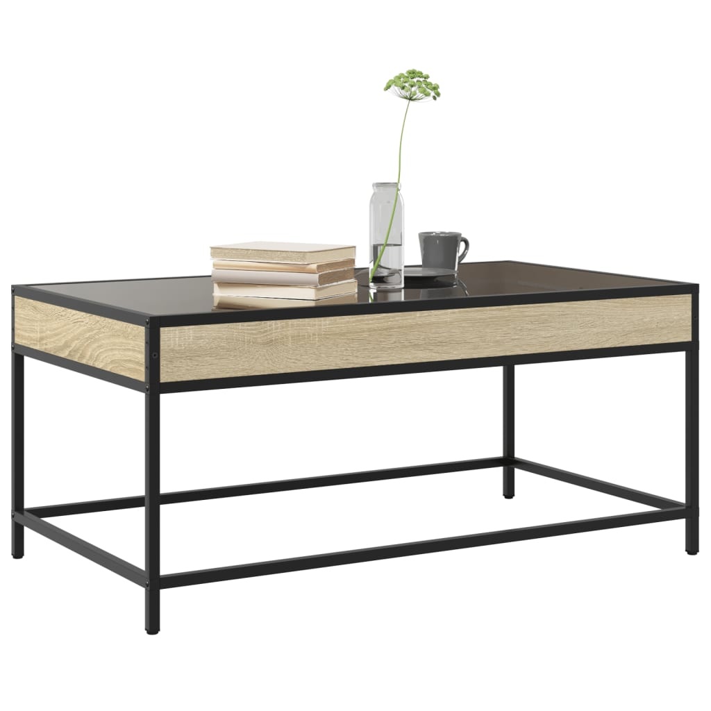 VidaXL Salontafel met Infinity LED 90x50x41 cm sonoma eikenkleurig