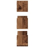 VidaXL Wandschappen 3 st 58x18x18 cm bewerkt hout oud houtkleurig