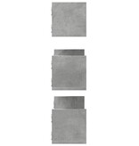 VidaXL Wandschappen 3 st 58x18x18 cm bewerkt hout betongrijs