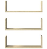 VidaXL Wandschappen 3 st 58x18x18 cm spaanplaat sonoma eikenkleurig