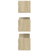 VidaXL Wandschappen 3 st 58x18x18 cm spaanplaat sonoma eikenkleurig