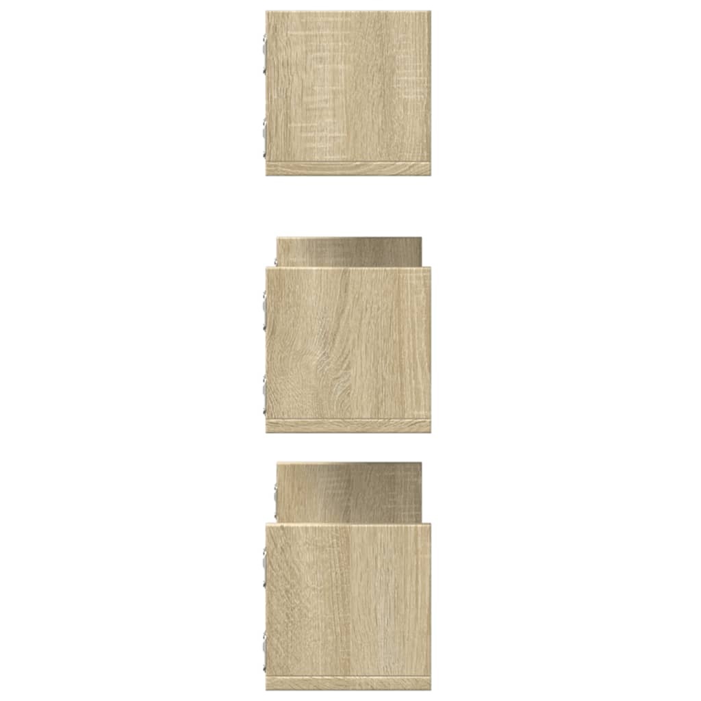 VidaXL Wandschappen 3 st 58x18x18 cm spaanplaat sonoma eikenkleurig