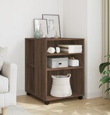 VidaXL Bijzettafel met wieltjes 55x60x78 cm hout bruin eikenkleurig