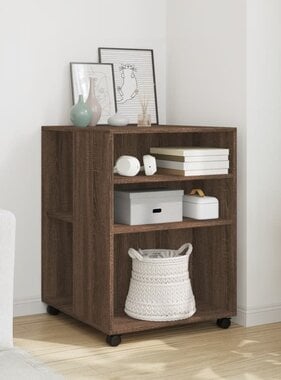 VidaXL Bijzettafel met wieltjes 55x60x78 cm hout bruin eikenkleurig