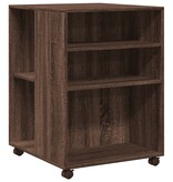 VidaXL Bijzettafel met wieltjes 55x60x78 cm hout bruin eikenkleurig