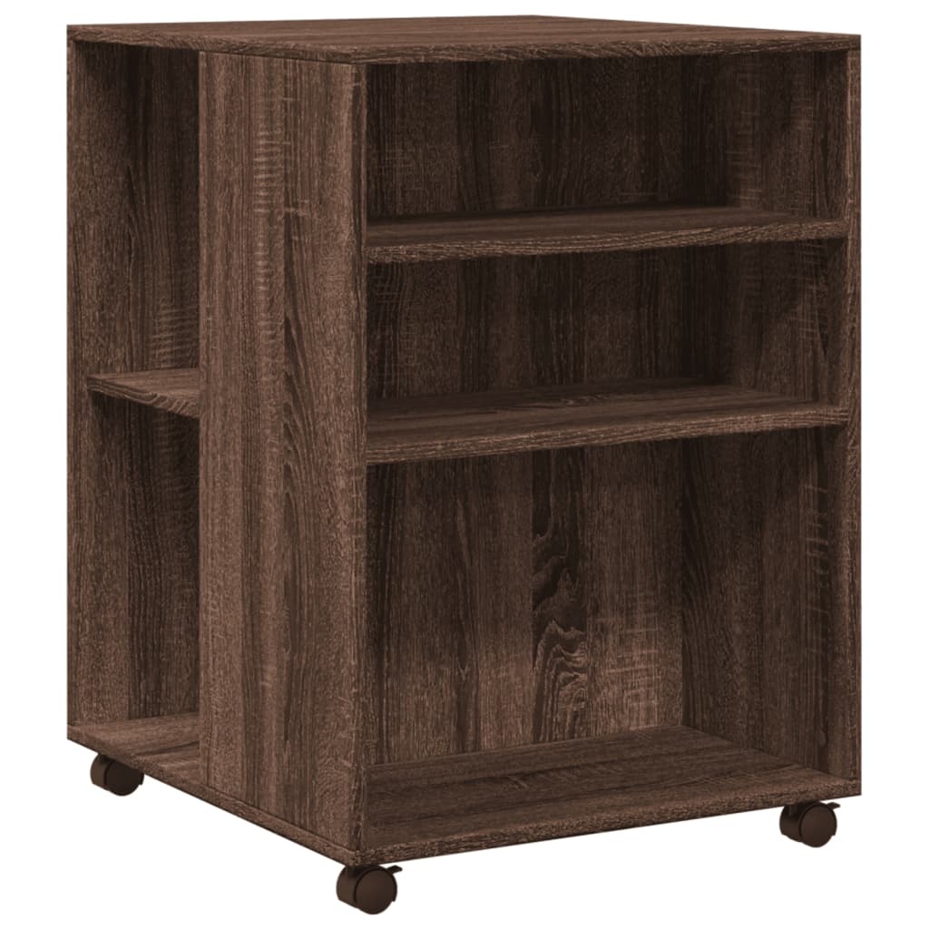 VidaXL Bijzettafel met wieltjes 55x60x78 cm hout bruin eikenkleurig