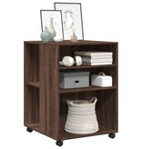 VidaXL Bijzettafel met wieltjes 55x60x78 cm hout bruin eikenkleurig