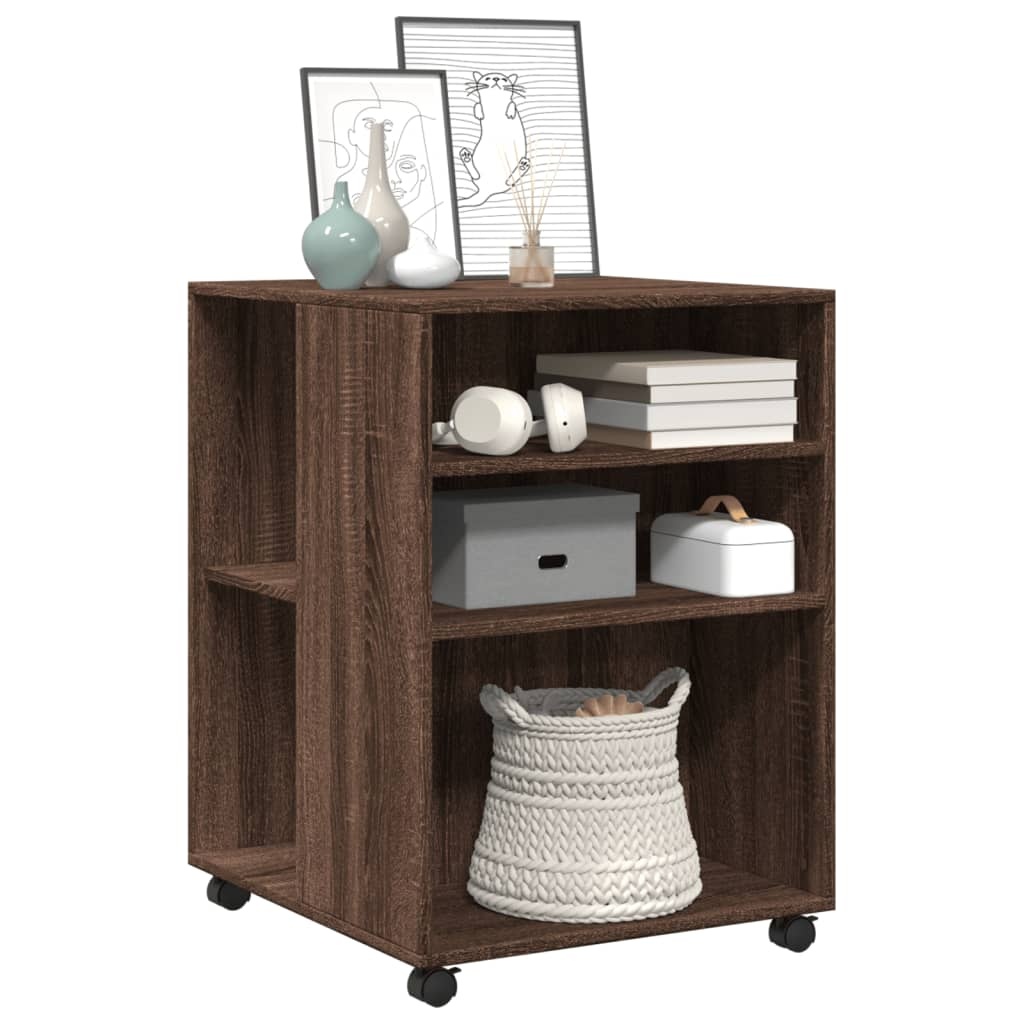 VidaXL Bijzettafel met wieltjes 55x60x78 cm hout bruin eikenkleurig